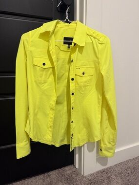 Hurley Neon Yellow Button-Front Shirt